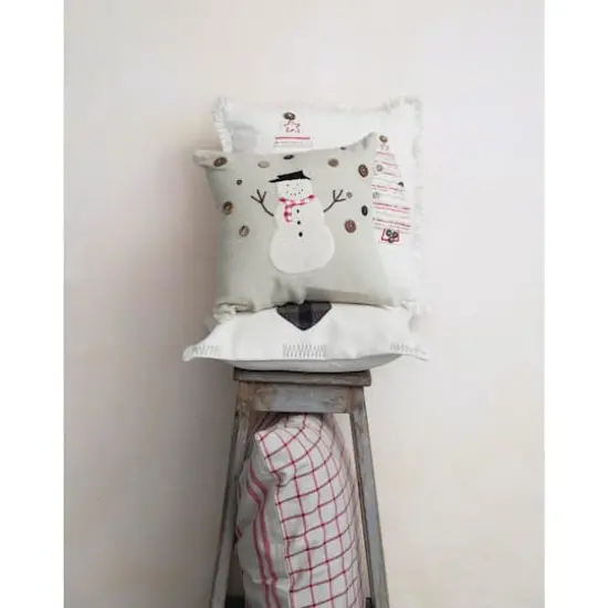 Hello Honey&reg; Natural & Red Embroidered Trees Pillow {3}