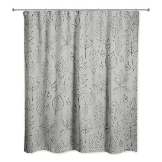 Green Fall Leaves Shower Curtain {1}