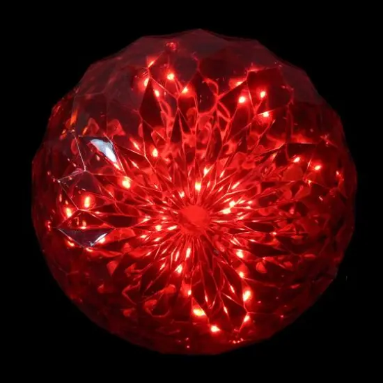 6" Red LED Hanging Crystal Sphere Ball Outdoor Decoration {4}