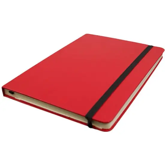 JAM Paper Medium Hardcover Notebook with Elastic Band Red {5}