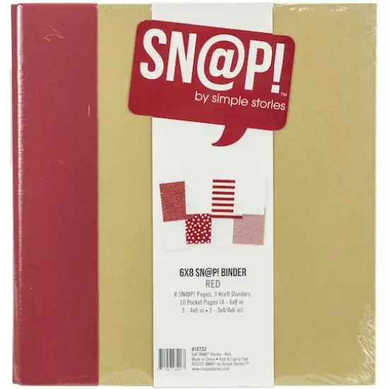Simple Stories Sn@p!&trade; Binder, 6" x 8" Red {1}