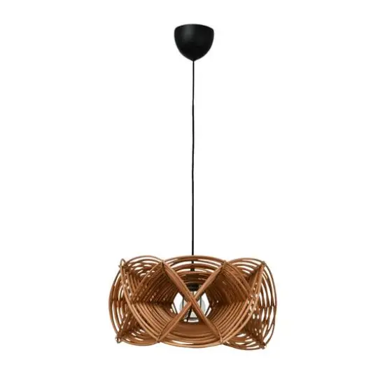 Hello Honey&reg; 21" Natural Modern Woven Rattan Ceiling Light {10}