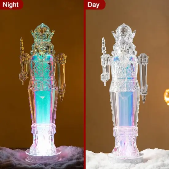 Glitzhome&reg; 18" Acrylic Lighted Tabletop Nutcracker Figurine {6}