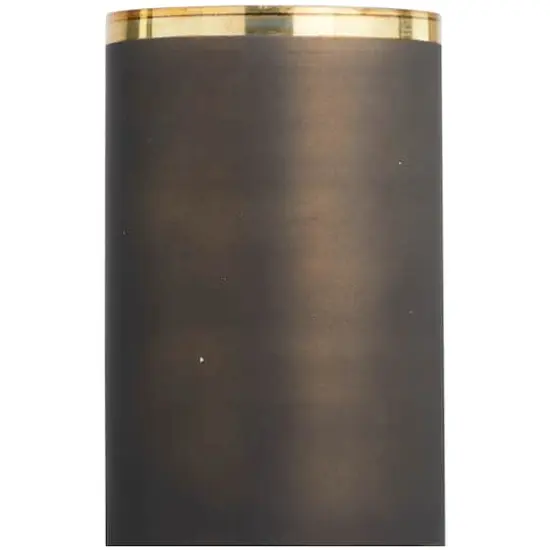 20" Bronze Glass Colorblock Candle Holder with Gold Accents & Textured Silver Base {5}