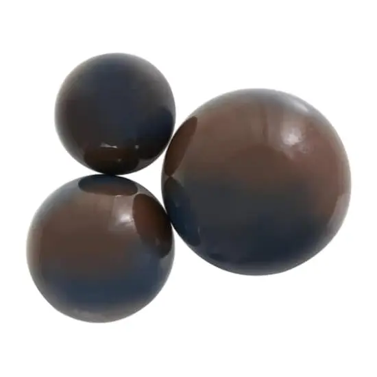 Blue with Brown Stripe Abstract Brushed Decorative Orbs & Vase Filler Set {4}