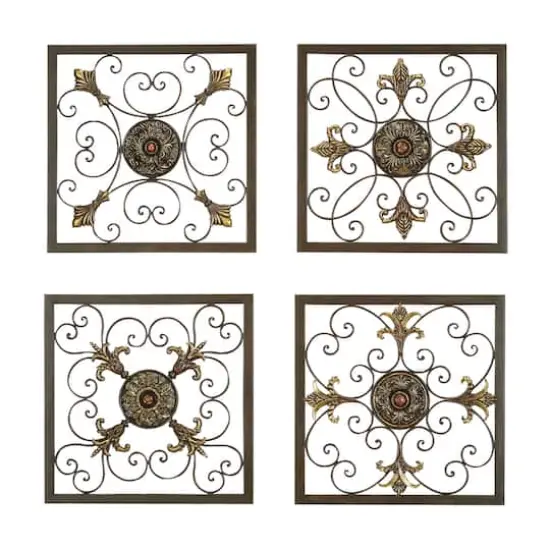 Brown Metal Rustic Wall D&eacute;cor Set {1}