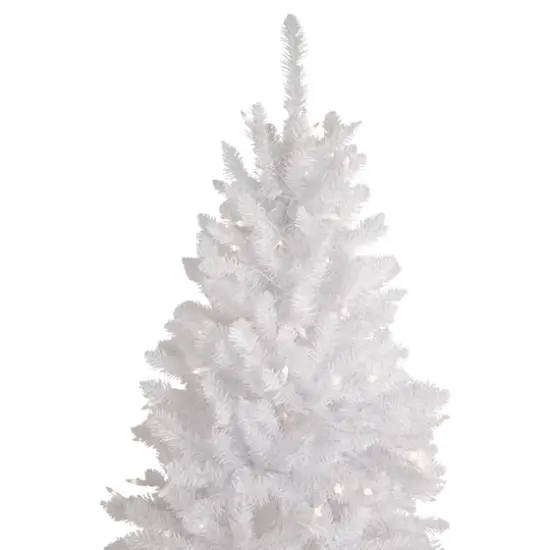 7.5ft. Pre-Lit Rapids White Pine Pencil Artificial Christmas Tree, Clear Lights {3}