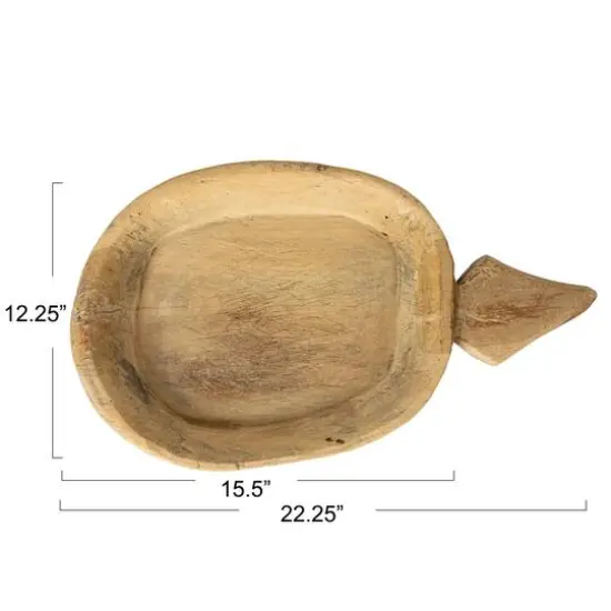 Hello Honey&reg; 18" Natural Rustic Reclaimed Wood Bowl with Handles {14}