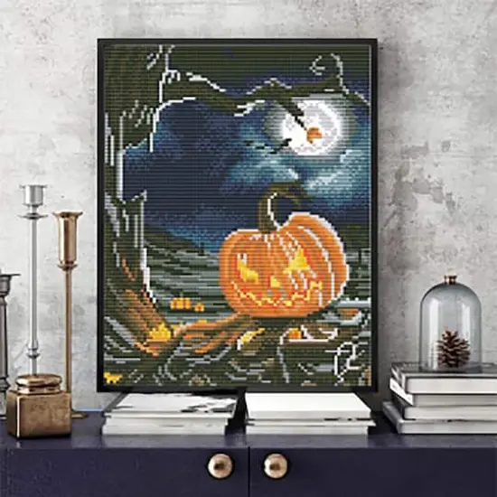 Sparkly Selections Pumpkin by Tree Glow in the Dark Diamond Art Kit {3}