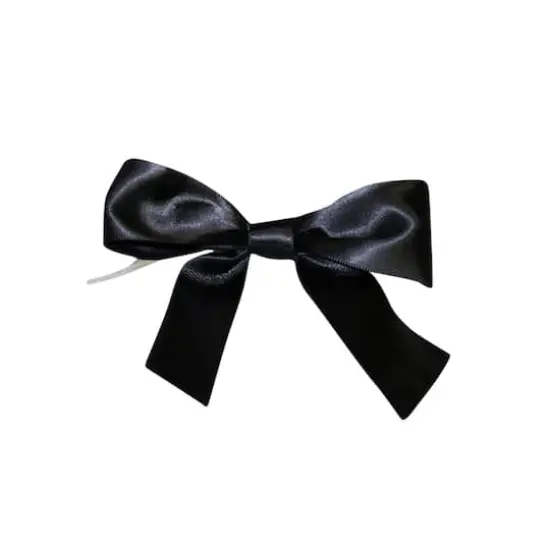 JAM Paper 4" Satin Twist Tie Bows, 50ct. Black {1}