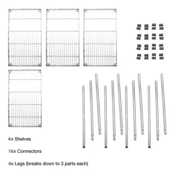 Mind Reader Adjustable 4-Tier Metal Storage Rack with Wheels {8}