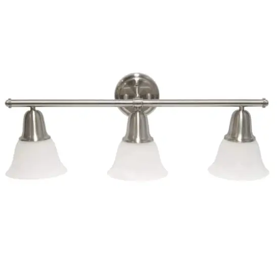 Lalia Home Essentix 3 Light Alabaster Shade Vanity Brushed Nickel {1}