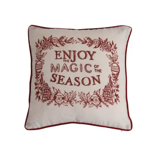 Hello Honey&reg; 20" Magic of the Season Cotton Embroidered Pillow {1}