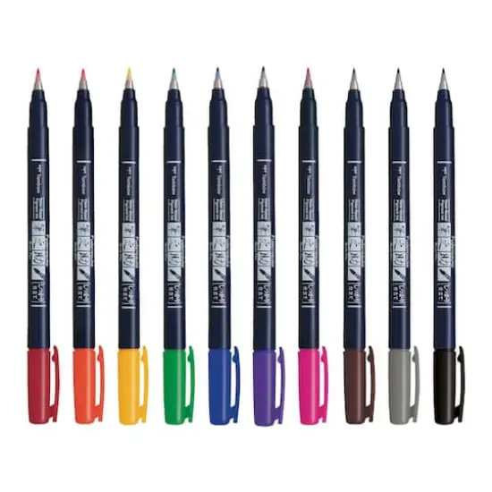 Tombow Fudenosuke Colors Hard Tip Brush Pens {9}
