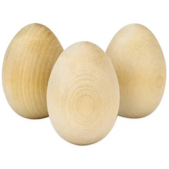 Hygloss&reg; 2.5" Wooden Eggs, 3ct. {1}