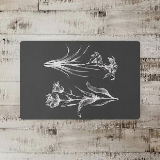 Floral Stems Sketch 18" x 27" Floor Mat {3}