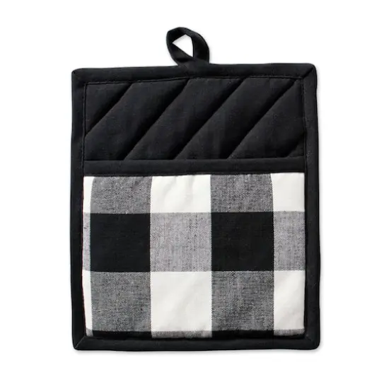 Black Buffalo Check Potholder & Dishtowel Kitchen Set {5}