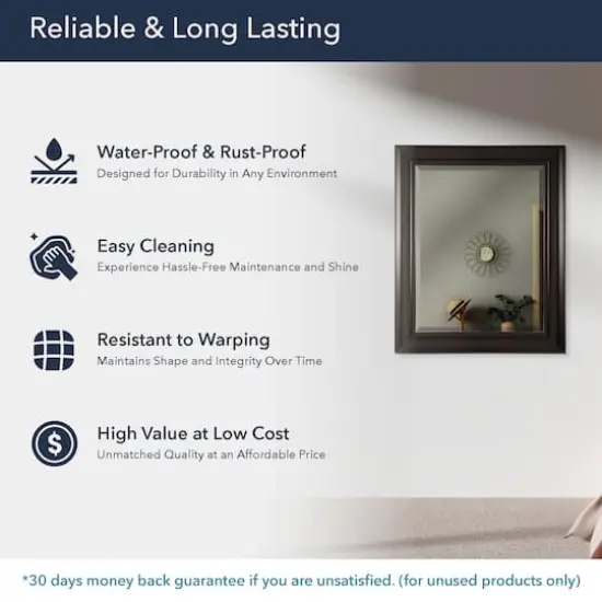 Head West Espresso 28.5" x 34.5" Framed Beveled Accent Vanity Mirror {5}