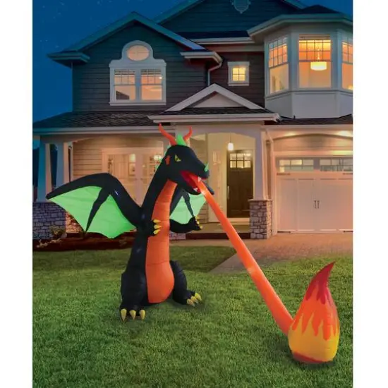 8ft. Inflatable Fire Breathing Dragon {6}