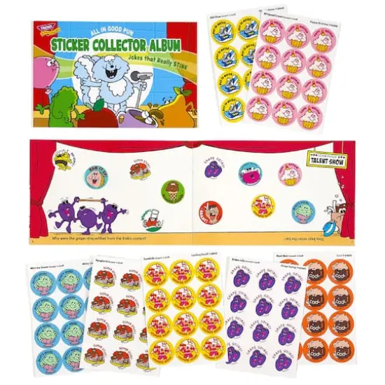 TREND Enterprises&reg; All in Good Pun Sticker Collector Albums, 3ct. {4}