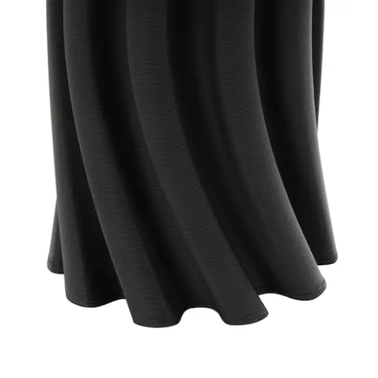 Black Abstract Curvy Ribbed Ceramic Vase {4}