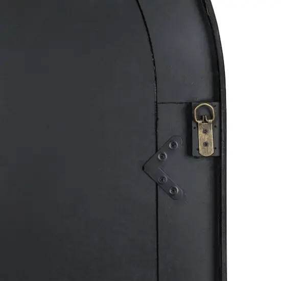 Glitzhome® 40" White Wooden Cathedral Windowpane Wall Mirror {8}