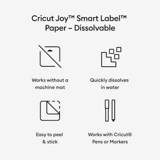 Cricut Joy&trade; Smart Label&trade; 5.5" x 3ft. Dissolvable Paper, White {4}