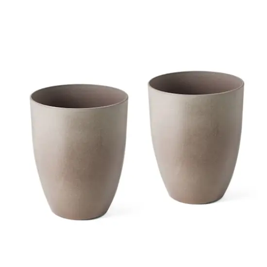Glitzhome&reg; 17" Eco-Friendly Oversized Faux Ceramic Tall Bowl Planters, 2ct. Sand Beige {1}