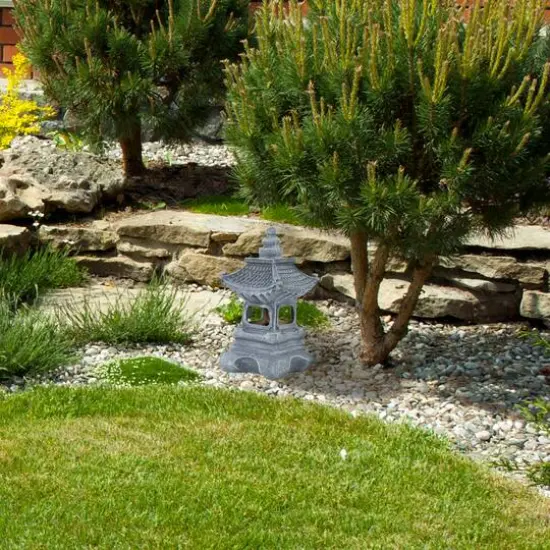 13" Solar Powered LED Pagoda Outdoor Garden Statue {3}