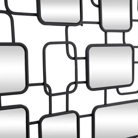 Black Modern Abstract Wall Mirror, 45" x 1" x 26" {4}