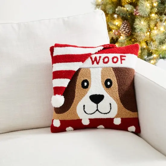 Glitzhome&reg; Hooked 3D Woof Throw Pillow {4}