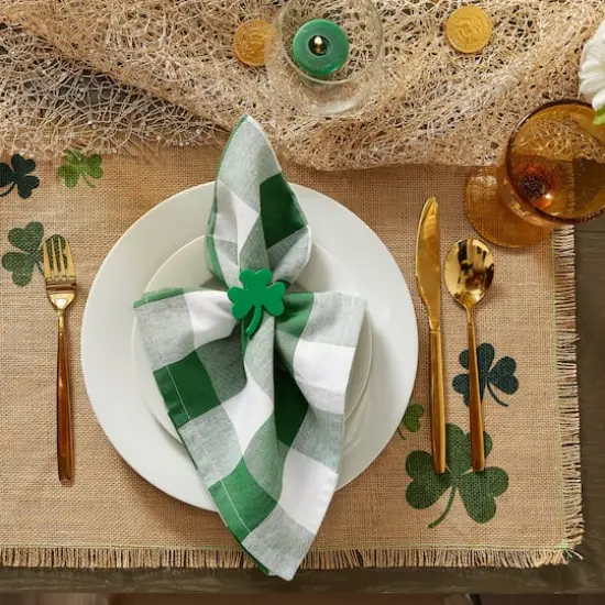 DII&reg; Buffalo Check Oversized Napkin, 6ct. Shamrock Green/White {11}