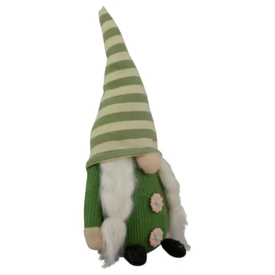 9.25" Green Striped Hat Girl Springtime Gnome {5}