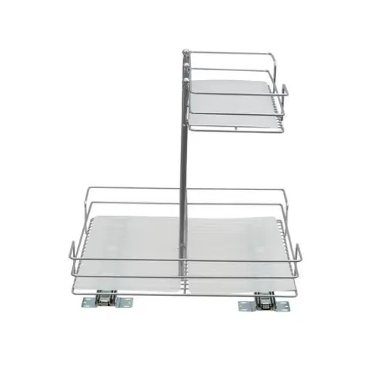 Household Essentials Glidez Double-Sided 2-Tier Organizer Silver {10}