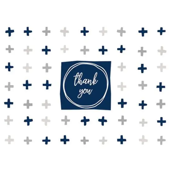 JAM Paper White, Gray & Blue Trendy Blank Thank You Cards Set, 36ct. {4}