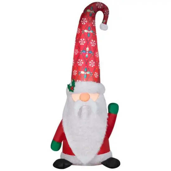 5ft. Airblown&reg; Inflatable Christmas Gnome with Damask Cap {1}