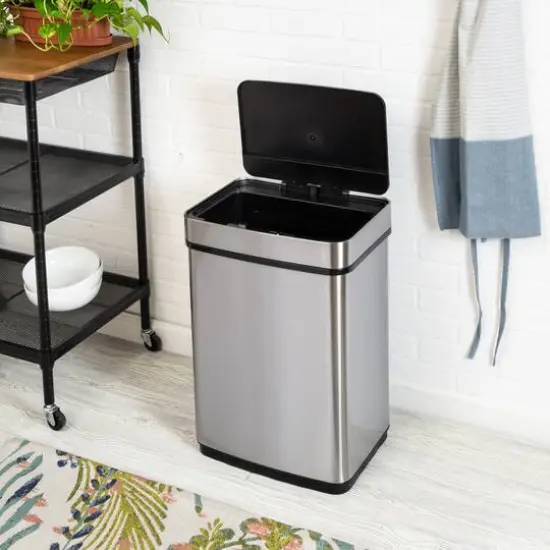 Honey Can Do 50L Stainless Steel Trash Can with Motion Sensor {3}