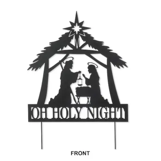 Glitzhome&reg; 2.5ft. Metal Nativity Silhouette Yard Stake {1}