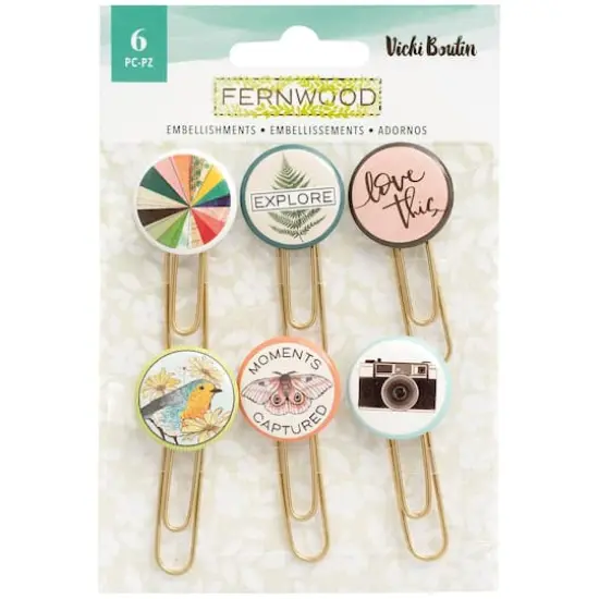 Vicki Boutin Fernwood Epoxy Paper Clips, 6ct. {1}