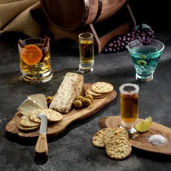 JoyJolt&reg; 1.69oz. Aqua Vitae Round Off Base Shot Glasses, 4ct. {6}