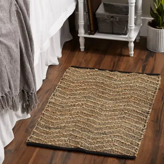 DII&reg; Black With Natural Jute Chevron Hand-Loomed Rug, 2ft. x 3ft. {8}