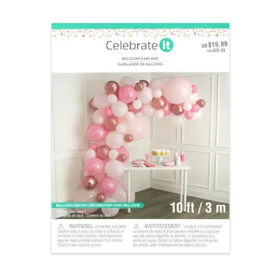 10ft. Pink Balloon Garland by Celebrate It&trade; {4}