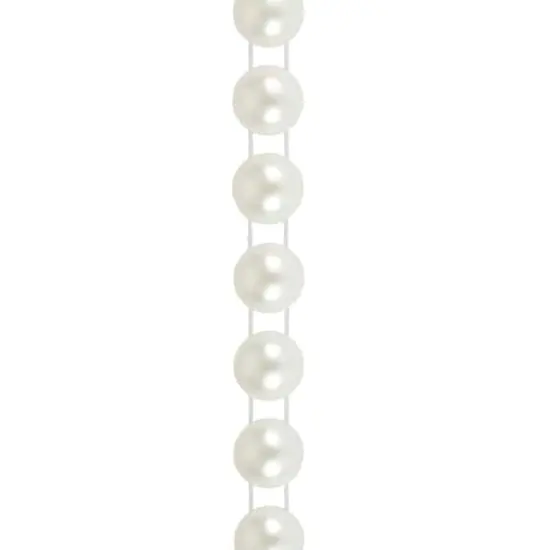 10mm Round Flatback Plastic Pearl Bead Garland, 50ft. by Bead Landing&trade; Ivory {1}