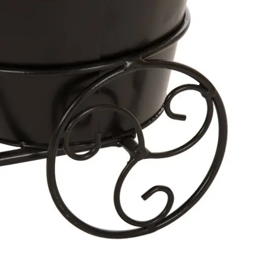 Glitzhome&reg; 20.75" Black Metal Bicycle Planter {8}
