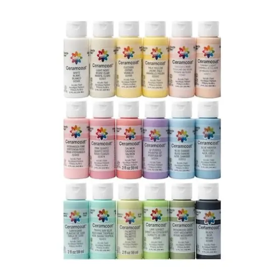 Delta Ceramcoat&reg; Pastels 18 Color Acrylic Paint Set {1}
