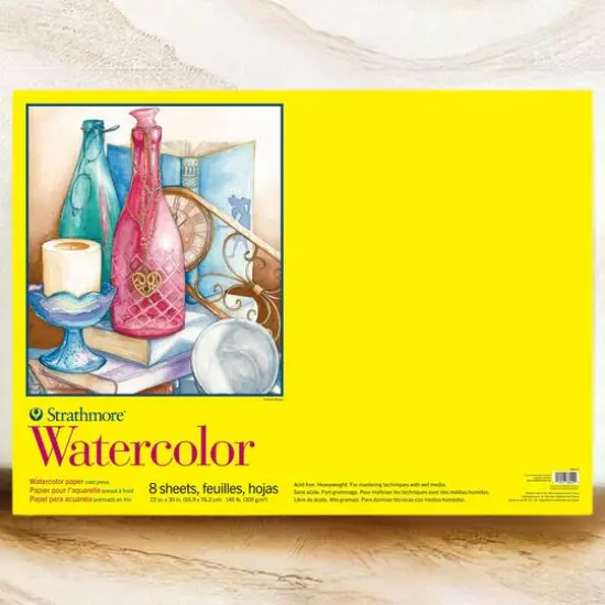 Strathmore&reg; 300 Series Cold Press Watercolor Paper Pad, 22" x 30" {5}