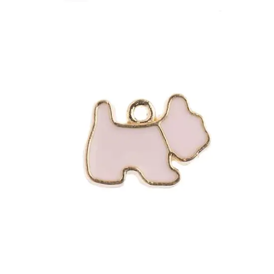 John Bead Sweet & Petite Scottie Dog Charms, 10ct. Pink {1}