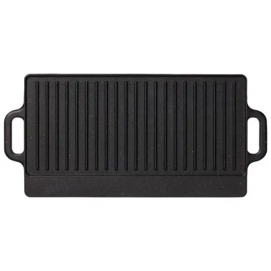 THE ROCK by Starfrit Traditional Cast Iron Reversible Grill Griddle {3}
