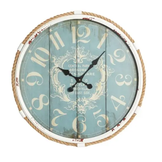 Turquoise Coastal Metal Wall Clock {1}