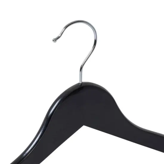Honey Can Do Black Non-Slip Swivel Hook Wood Hangers, 24ct. {4}
